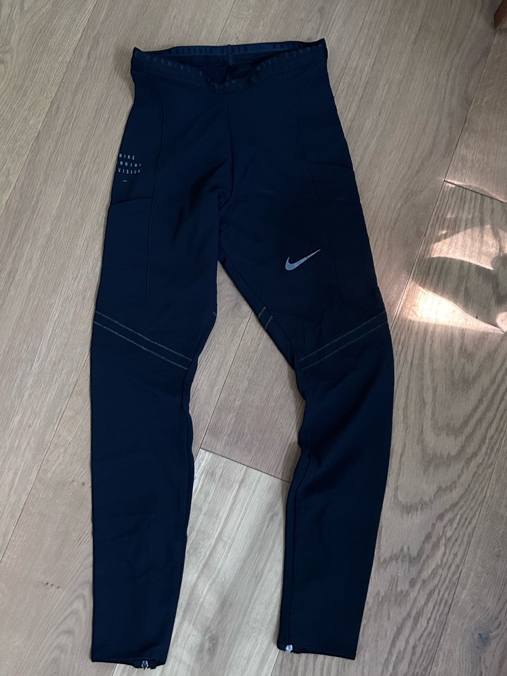 Nike Black Dri Fit Ankle Zip Running Tights (never worn)